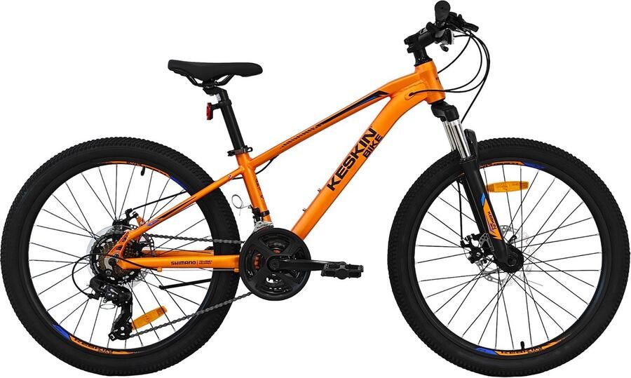 Keskin Bike Jongensfiets 24 inch Mountainbike Kind 8-12 Jaar 21 Versnellingen – Schijfremmen Aluminium Spatborden – Oranje