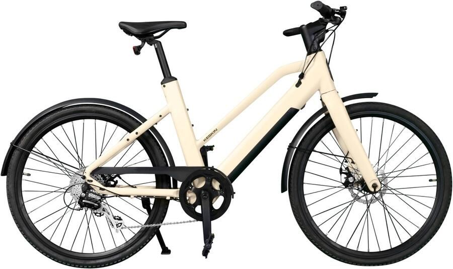 Keskin Bike Keskin cBike1V Elektrische Fiets – 36V 12Ah Accu (432Wh) – Achterwielmotor – Actieradius tot 70 km – 26×1.75 Inch Banden – LCD Display – Shi o 8 Versnellingen – Schijfrem – Stadsfiets – Max. Belastbaar 120 kg – Zand Mat