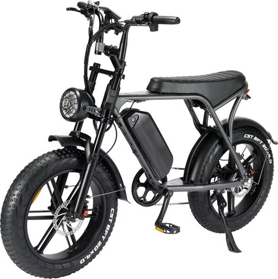 Kick&Move Fatbike – E-Fatbike – Fatbike V8 – Elektrische Fiets – Elektrische Fatbike – Fatbike Electrisch – 250W Vermogen – Shimano 7 Versnellingen – Grijs