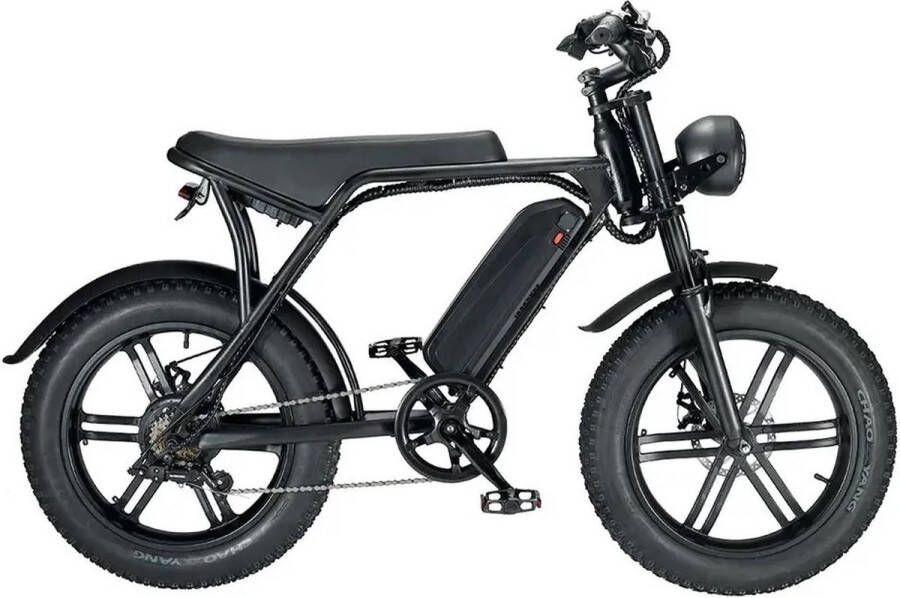 Kick&Move Fatbike Elektrische Fiets Elektrische fatbike E Bike 15 Ah Accu 250W motor 2023 model Zwart