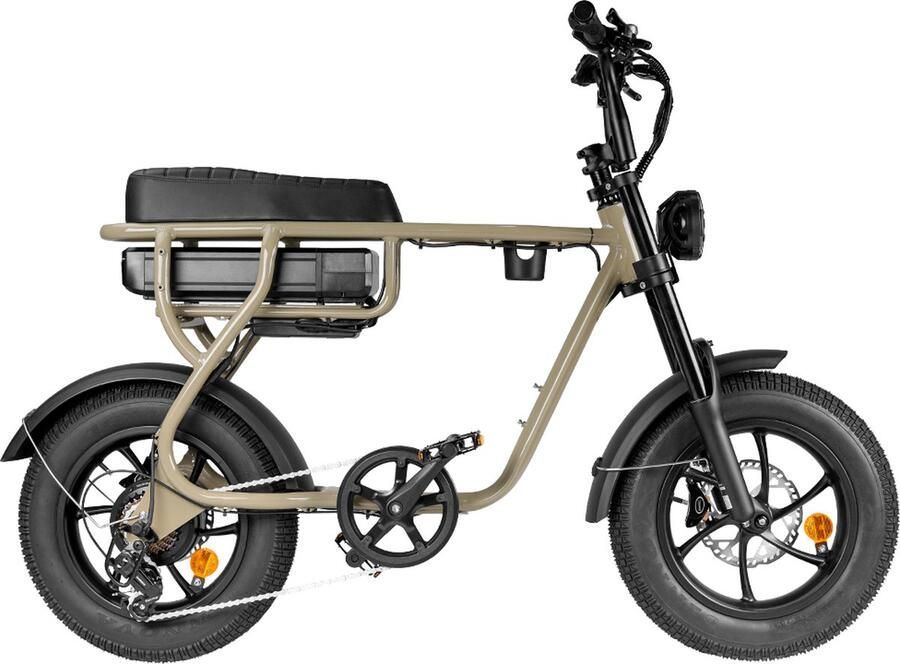 Kick&Move Fatbike EB16 Fatbike Hydraulische rem 25km u 250W motor Shi o 7 versnellingen Garantie geschikt voor lengte 1.35 t m 1.70 Desert Dubai