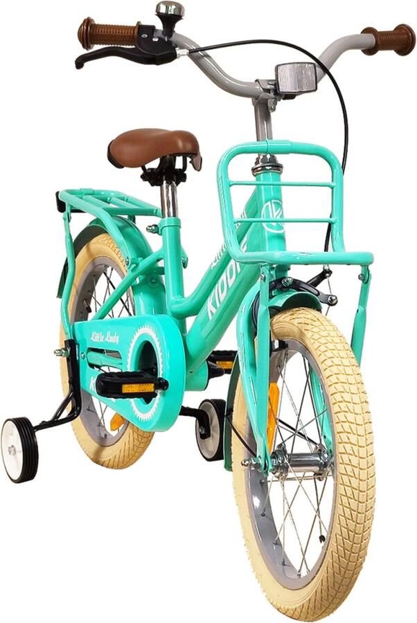 Kiddie Kinderfiets FunGirl 16' voor kids met voordrager turquoise - Foto 2