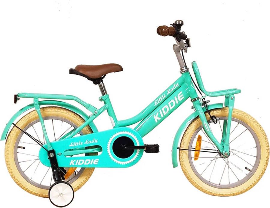 Kiddie Kinderfiets FunGirl met voordrager 16' M' Turquoise