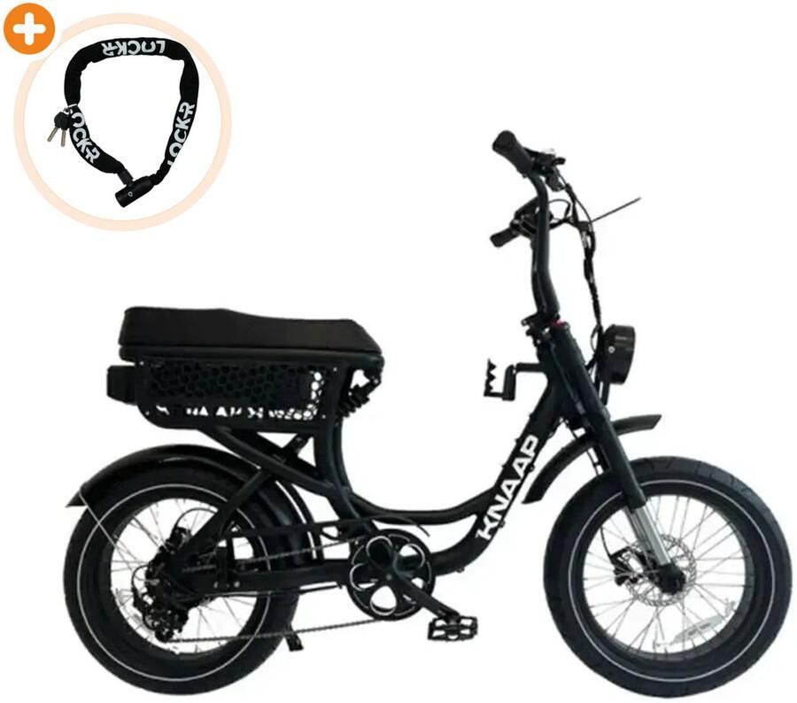 KNAAP BIKES LON Elektrische Fatbike 20 inch 250W motor Actieradius tot 80 km 7 versnellingen Hydraulische schijfrem Zwart - Foto 2