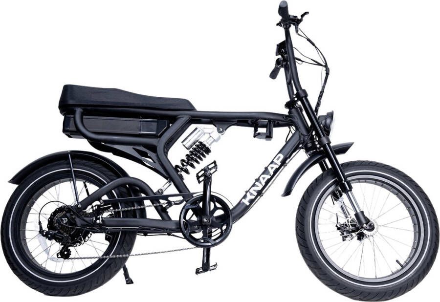 KNAAP BIKES RTD Black Elektrische Fatbike Motor 36V 250W Accu 36V 21Ah (756Wh) Voor- en achtervering