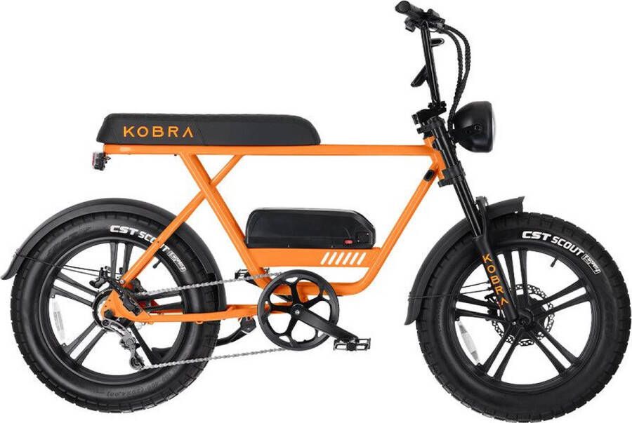 Kobra V1.2 – Fatbike – Oranje – E-Bike – Elektrisch – Max 25 km u – 250W Motor – Hydraulische Rem