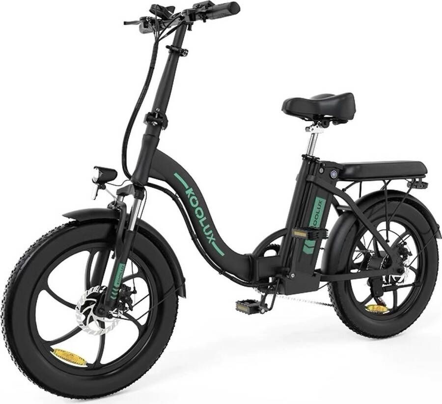 Koolux BK6S Elektrische Fiets Opvouwbare E-bike 20 Inch Fat Tire 250W Motor 15Ah Super Long Range| Zwart