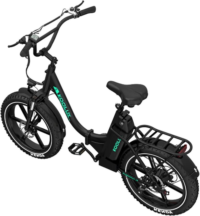 Koolux KL6S Elektrische Vouwfiets E-Bike 20x4.0 Inch banden 48V 15.6Ah 750Wh Lithium Accu 250W Motor Maximaal snelheid 25km u Maximaal bereik 120km 7-speed versnellingen LCD Scherm Zwart Gratis Rijklaar Bezorgd
