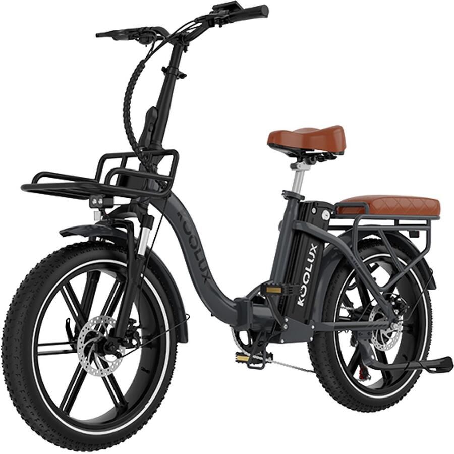 Koolux X16 Elektrische Vouwfiets E-Bike 20 x 3.0 Inch Dikke Banden 48V 15.6Ah 620Wh Lithium Accu 250 W Motor Maximaal 25 u Maximaal bereik 90km 7-speed versnelling LCD Scherm Aluminium Frame Grijs Gratis Rijklaar Bezorgd