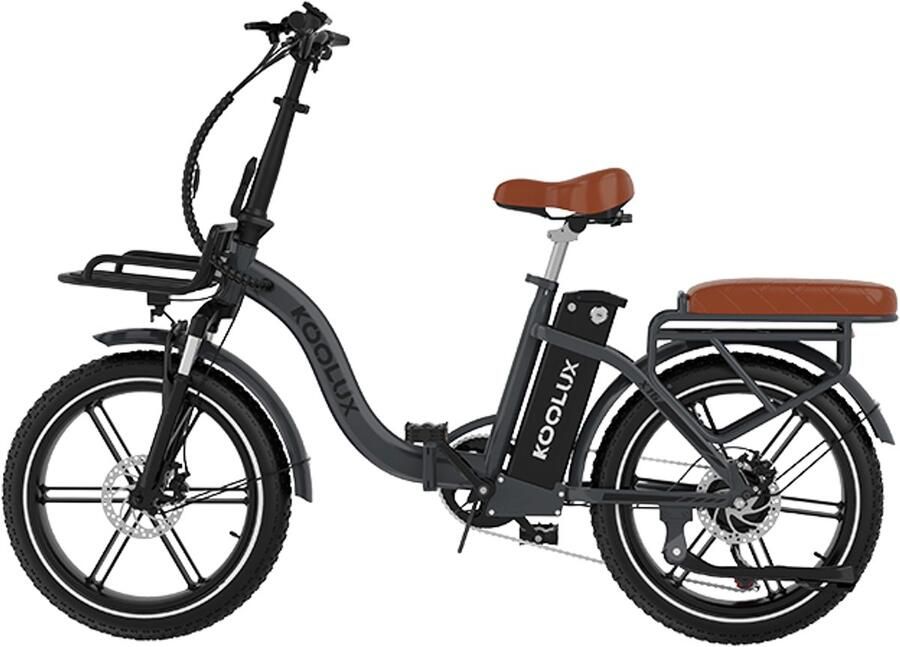 Koolux X16 Elektrische Vouwfiets E-Bike 20 x 3.0 Inch Dikke Banden 48V 15.6Ah 620Wh Lithium Accu 250 W Motor Maximaal 25 u Maximaal bereik 90km 7-speed versnelling LCD Scherm Aluminium Frame Grijs Gratis Rijklaar Bezorgd