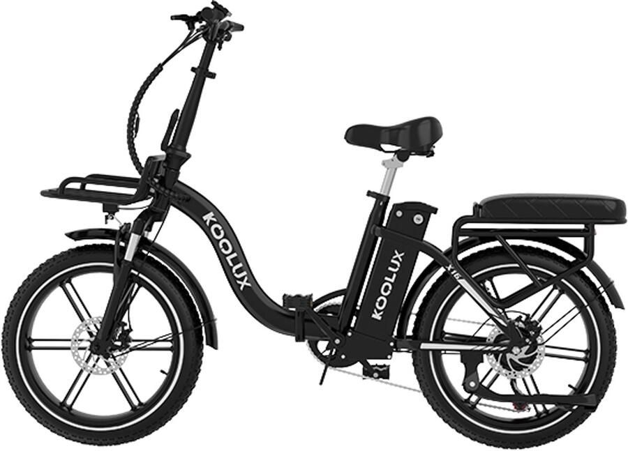 Koolux BK6S Elektrische Vouwfiets E-Bike 20 x 3.0 Inch Dikke Banden 36V 15Ah Lithium Accu 250 W Motor Maximaal 25 u Maximaal bereik 100km 7-speed versnelling LCD Scherm Aluminium Frame Blauw