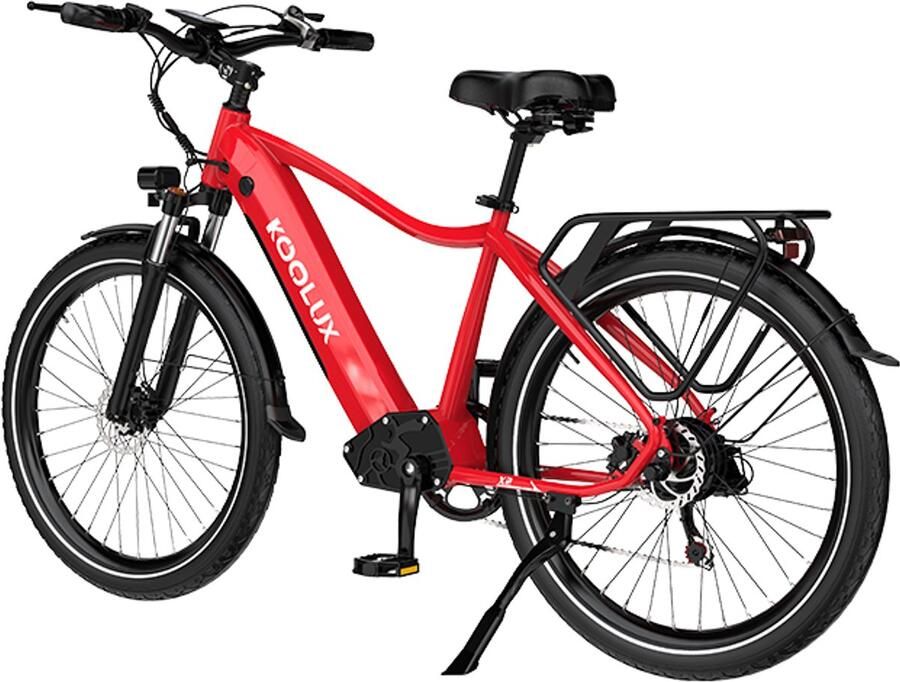 Koolux X3 Elektrische Fiets E-Bike 26 x 1 95 Inch Banden 48V 15Ah Lithium Accu 250W Motor Maximaal 25km u Maximaal bereik 80km Hydraulische rem 7-speed versnelling LCD Scherm Aluminium Frame Rood Gratis Rijklaar Bezorgd - Foto 2