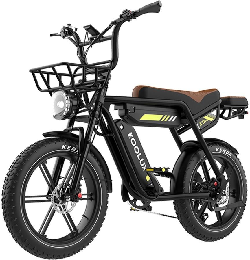 Koolux X9 Pro V2 Ultra Elektrische Fiets Fatbike 20 x 4.0 Inch Dikke Banden Dubbele 48V 20h ( 2 x 20Ah) Lithium Accu 250W Motor Maximaal 25 u Maximaal bereik 225km Hydraulische rem 7-speed versnelling LCD Scherm Rijklaar