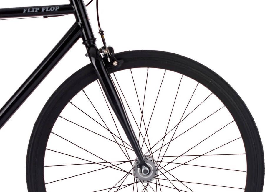 KS Cycling Fiets 28 inch fixie singlespeed Flip Flop in zwart
