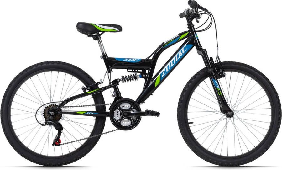 KS Cycling Fiets Kinder-Mountainbike 24'' Zodiac RH 38 cm zwart-groen 38 cm