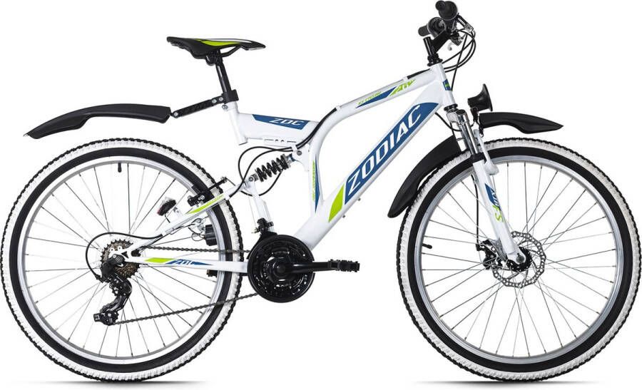 KS Cycling Fiets Mountainbike ATB Volledig 26 Zoll Zodiac wit-groen 48 cm