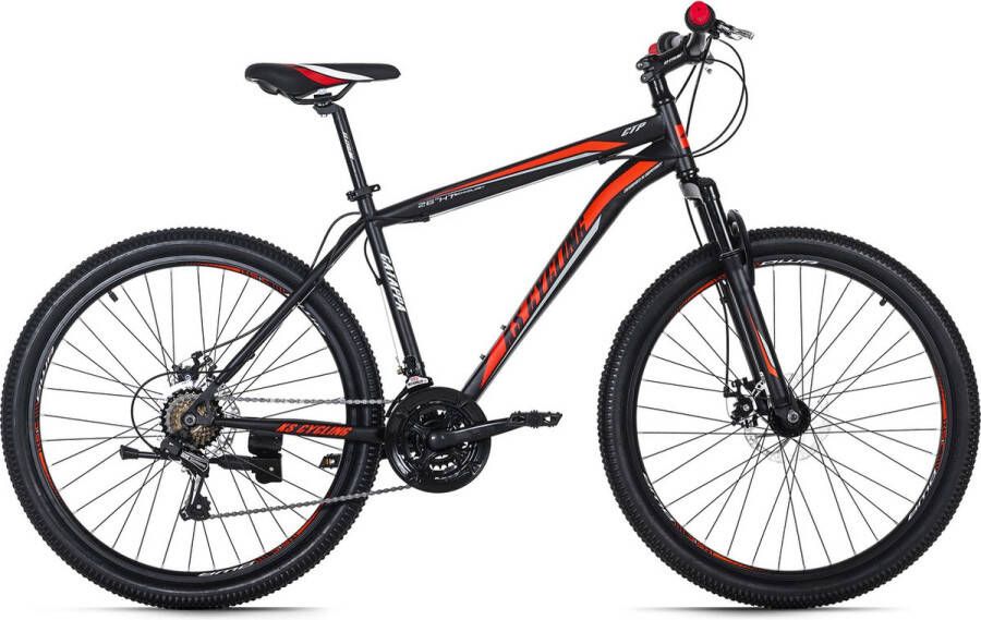 KS Cycling Fiets Mountainbike hardtail 26 inch Catappa zwart-rood