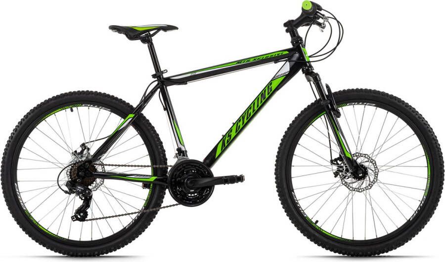 KS Cycling Fiets Mountainbike hardtail 26 inch Sharp zwart groen