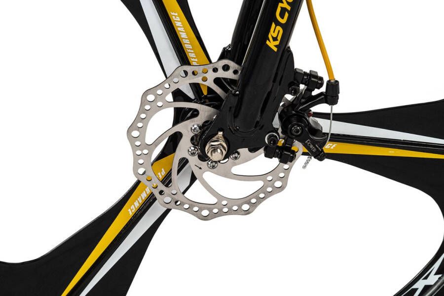 KS Cycling Fiets Mountainbike volledig 26 inch Bliss zwart-geel 47 cm