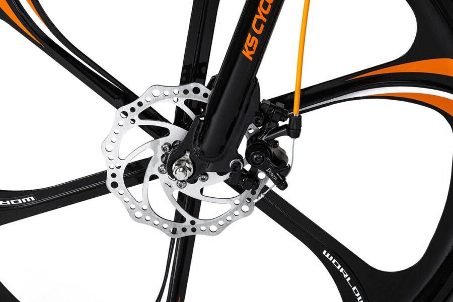 KS Cycling Fiets Mountainbike volledig 26 inch Bliss zwart-oranje 47 cm