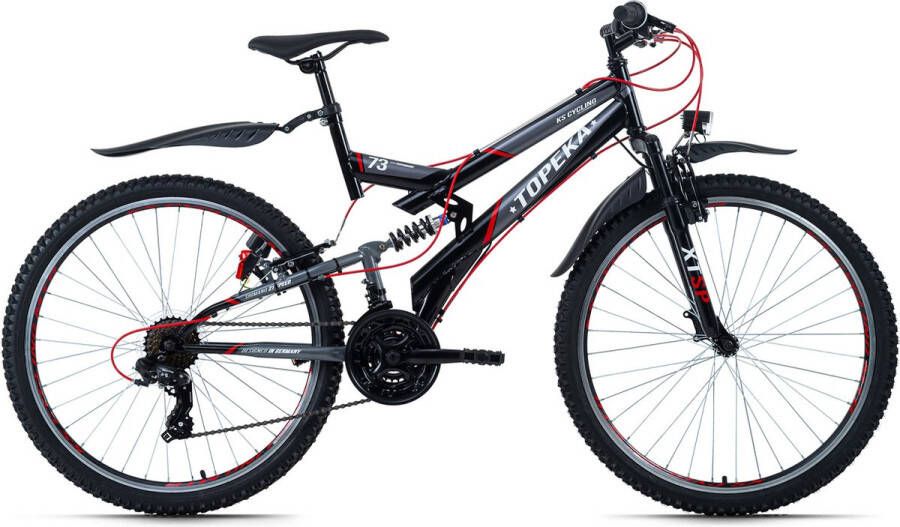 KS Cycling Fiets Mountainbike Volledig ATB 26 Topeka Grijs-rood 48 cm