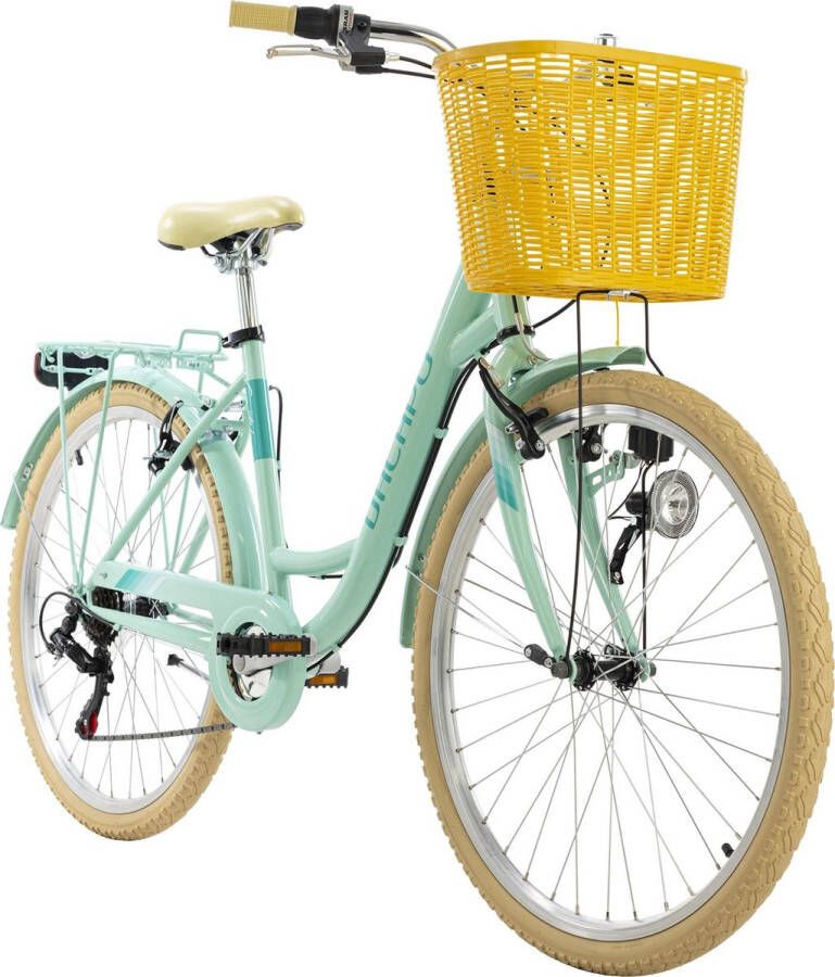 KS Cycling Fiets Stadsfiets 6 versnellingen Cantaloupe 26 inch groen 48 cm - Foto 3