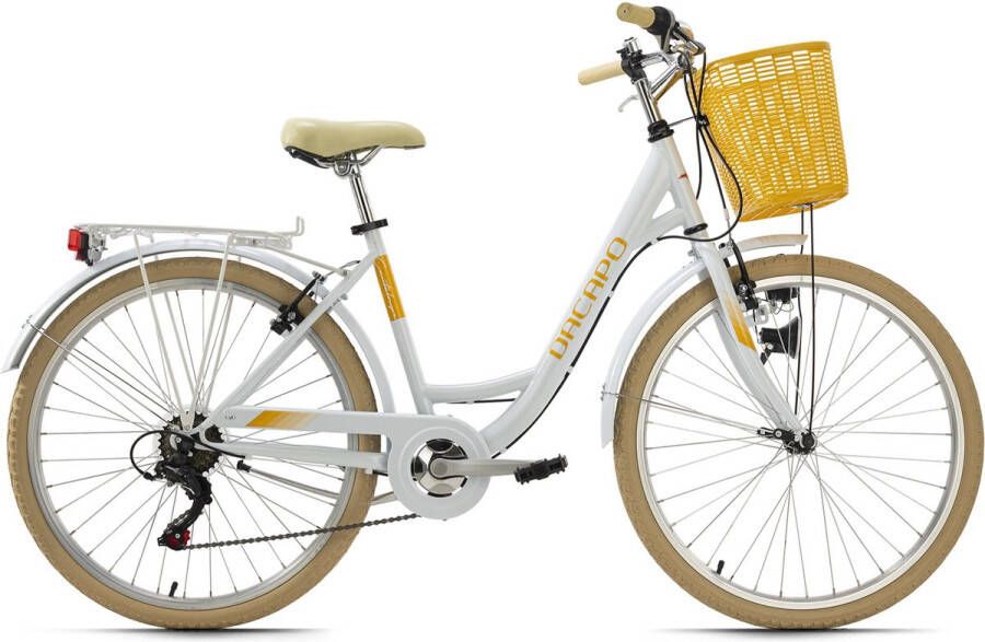 KS Cycling Fiets Stadsfiets 6 versnellingen Cantaloupe 26 inch wit 44 cm