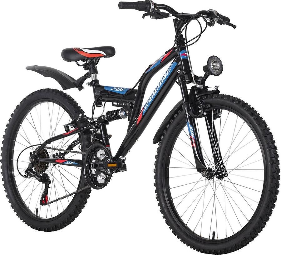 KS Cycling Fiets Kinder mountainbike ATB 24'' Zodiac RH 38 cm zwart-rood 38 cm