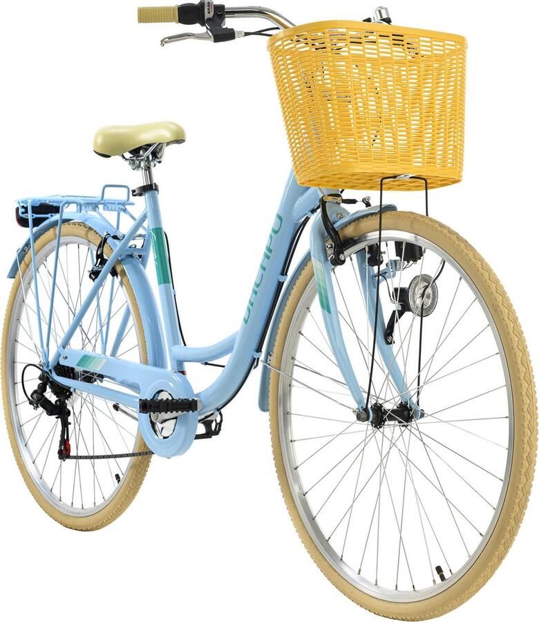 KS Cycling Fiets Stadsfiets 6 versnellingen Cantaloupe 28 inch blauw 48 cm - Foto 1