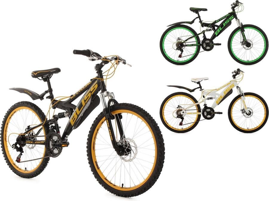 KS Cycling Mountainbike 24 jeugdfiets fully-mountainbike Bliss zwart 38 cm - Foto 1