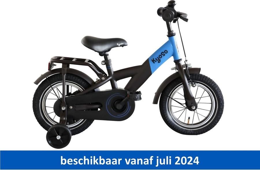 Kyoso Kinderfiets 12 X-Rider met remnaaf zwart blauw alleen verkrijgbaar via vakhandel