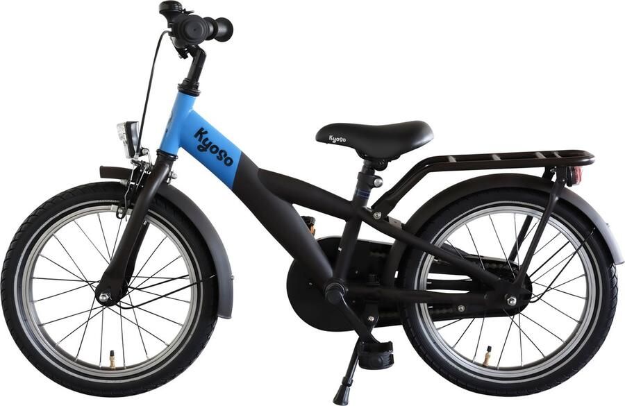 Kinderfiets 16 Kyoso X-Rider met remnaaf zwart blauw alleen verkrijgbaar via vakhandel