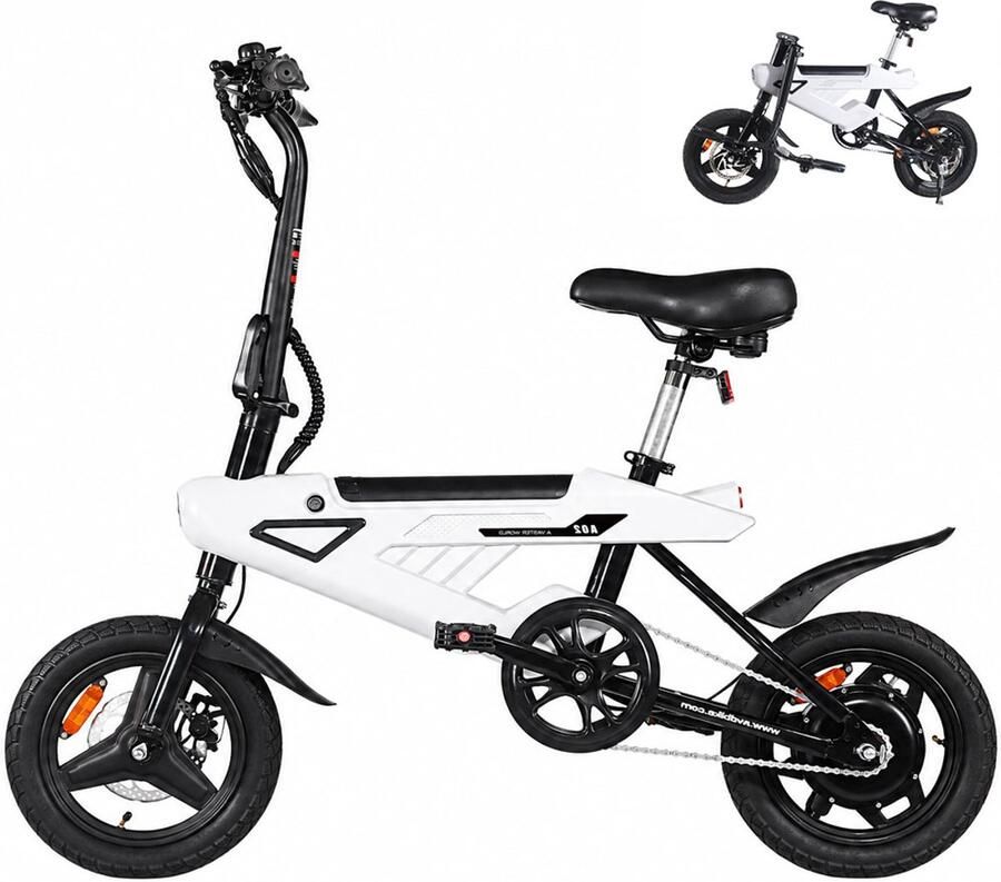 KZQ A02 Elektrische Vouwfiets 250W Motor 36V 6 4Ah Batterij 15-30 km Actieradius 14 Inch Banden Schijfrem voor en achter LED-verlichting