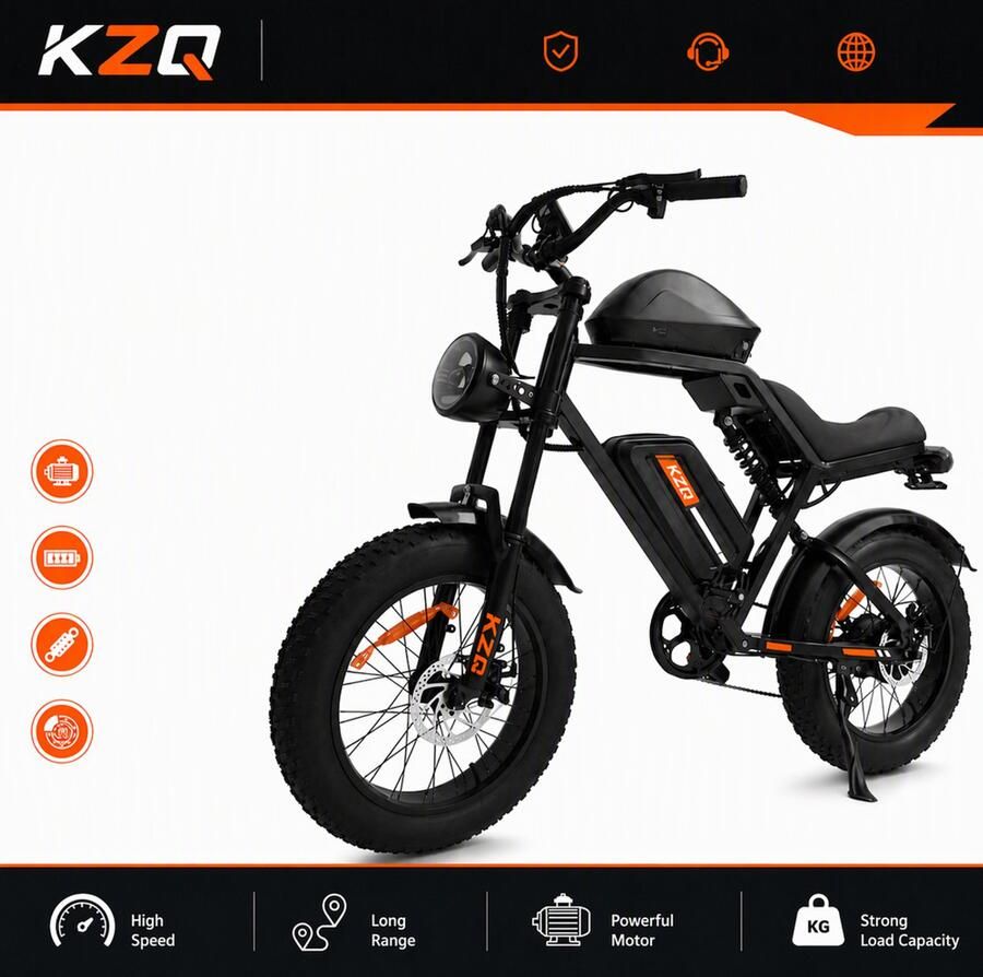 KZQ Elektrische Fiets Model FXH-002 Met 48V 15.6Ah Accu En Shi o 7 Versnellingen Krachtige 48V Borstelloze Controller Voor Betrouwbare Ondersteuning
