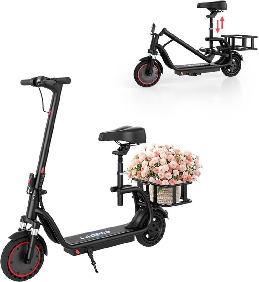 LADPED H2 PRO Elektrische step met zitje 25 km u Motor 350 W 36 V 9 Ah Banden van 8 5” Opvouwbare step voor volwassenen