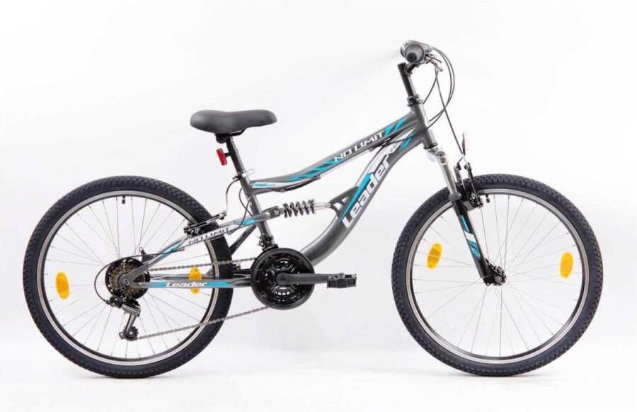 Leader No Limit Mountainbike 24 inch Fiets met 18 versnellingen Shimano Jongensfiets Blauw Framemaat 38 cm BC0452202035 R3