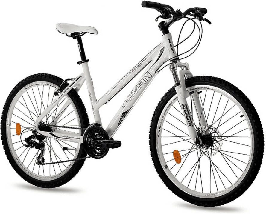 Leader Tovian Mountainbike 26 inch Dames 21 versnellingen Shimano Framemaat: 48 cm Wit Zwart