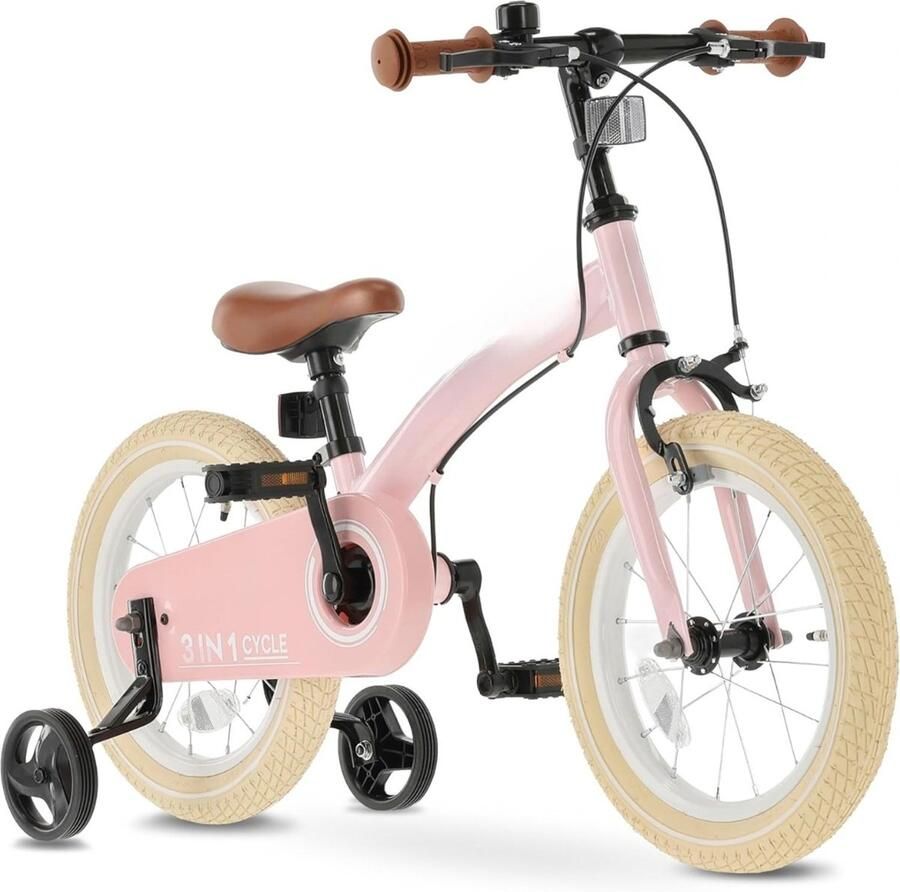 Levo kinderfiets – Kinderfiets vanaf 3 jaar – Loopfiets met wieltjes 12 inch Rood 30cm hoogte