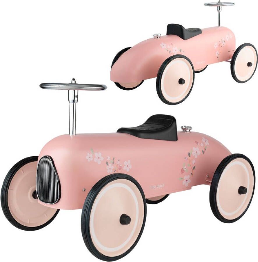 Little Dutch Retro Loopauto Roze