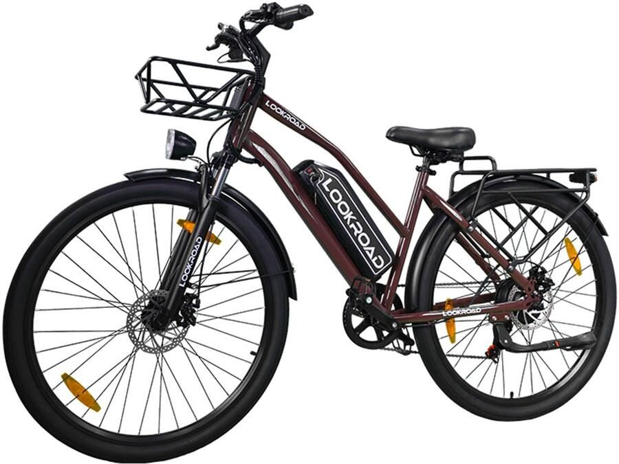 Lookraod L28 Elektrische Fiets – 28 250W Motor 36V 23Ah Accu 140km Bereik 7-Speed Shi o Hydraulische Rem -Rood