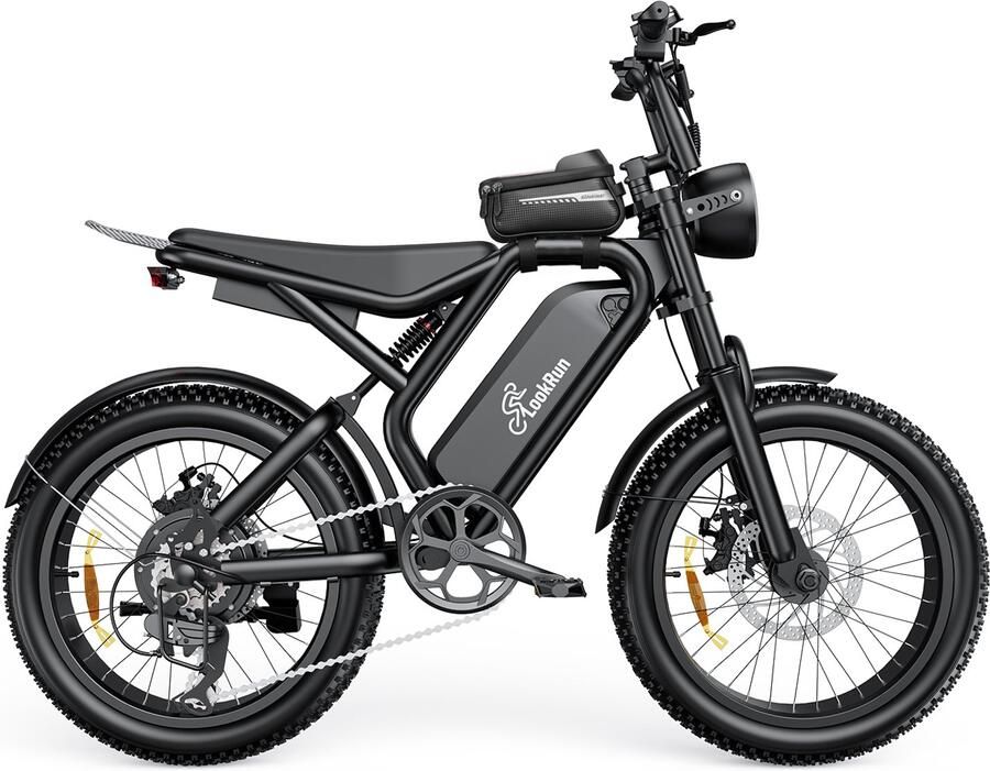 LOOKRUN K20 Elektrische fatbike 20 inch trapondersteuning tot 25 km u