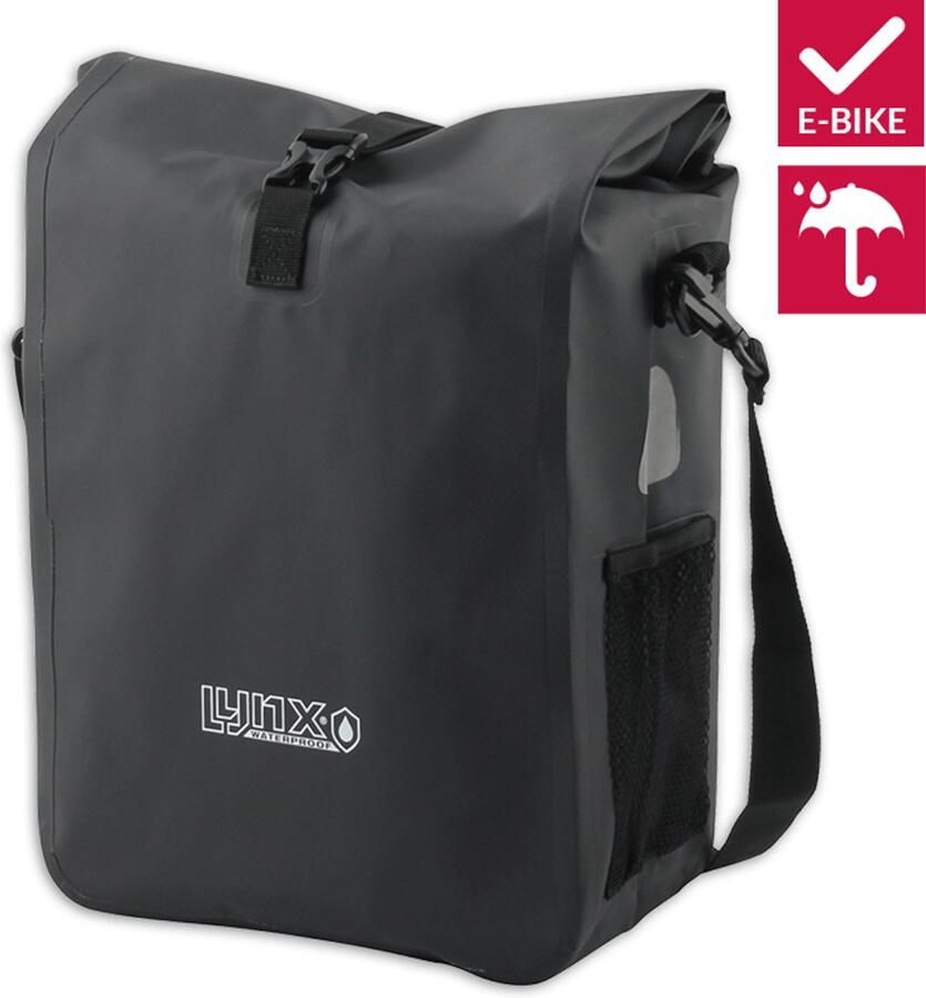 LYNX Enkele Fietstas E-bike Valley (XL) 28 x 15 x 50cm Zwart