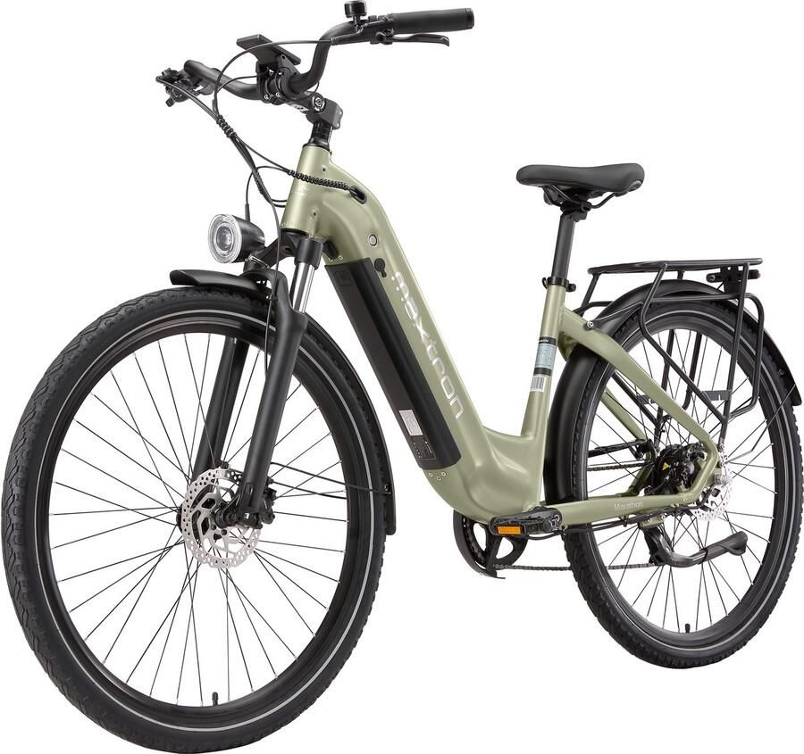 Maxtron Marathon Elektrische Fiets – 810Wh Accu – Actieradius tot 160 km – 700C×50C Banden – Shi o 7 Versnellingen – Verende Voorvork met Lock-out (Aluminium) – Mechanische Schijfrem – Stadsfiets – Max. Belastbaar 120 kg – Groen - Foto 2
