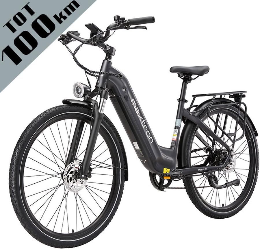 Maxtron Marathon Elektrische Fiets – 810Wh Accu – Actieradius tot 160 km – 700C×50C Banden – Shi o 7 Versnellingen – Verende Voorvork met Lock-out (Aluminium) – Mechanische Schijfrem – Stadsfiets – Max. Belastbaar 120 kg – Paars