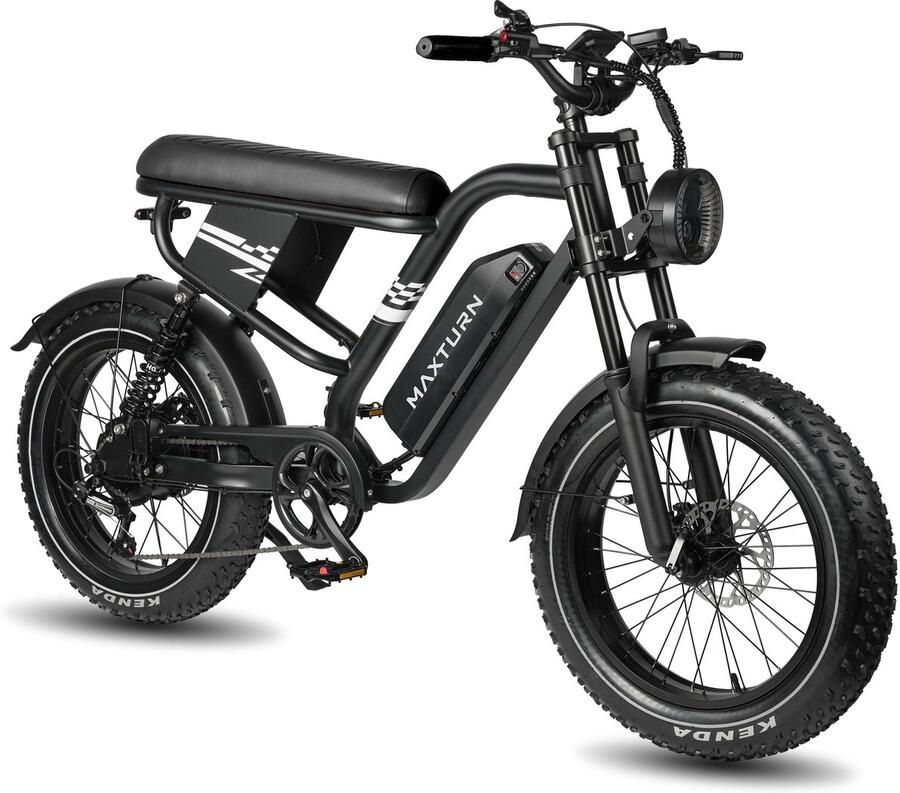 Maxtron MX10 Elektrische Fiets Actieradius tot 100 km Krachtige 648Wh Uitneembare Accu 20×4.0 Inch Fatbike Banden Shi o 7 Versnellingen Hydraulische Schijfrem Elektrische Stadsfiets Zwart