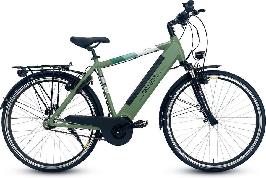 Maxtron MT-11X Elektrische Fiets 360Wh 36V 10Ah Accu 100 km Actieradius MAXXIS 700×40C met reflecterende strepen Hydraulisch schijfremsysteem Shimano Nexus 7-speed Elektrische Stadsfiets Groen Heren