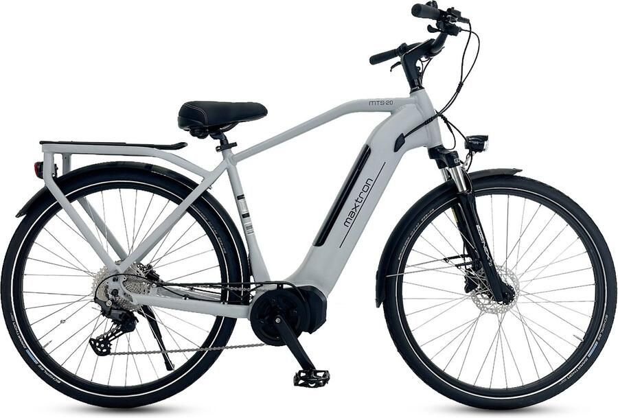 Maxtron MTS-20 Elektrische Fiets LG 36V 14Ah (504Wh) Accu tot 120 km Actieradius Schwalbe Marathon 28×2.00 anti-lekbanden Hydraulisch Schijfremsysteem Shi o Deore 11-Speed Elektrische Stadsfiets Grijs