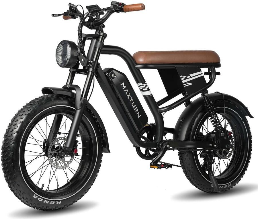Maxtron MX10 Elektrische Fiets Actieradius tot 100 km Krachtige 648Wh Uitneembare Accu 20×4.0 Inch Fatbike Banden Shi o 7 Versnellingen Hydraulische Schijfrem Elektrische Stadsfiets Zwart - Foto 2