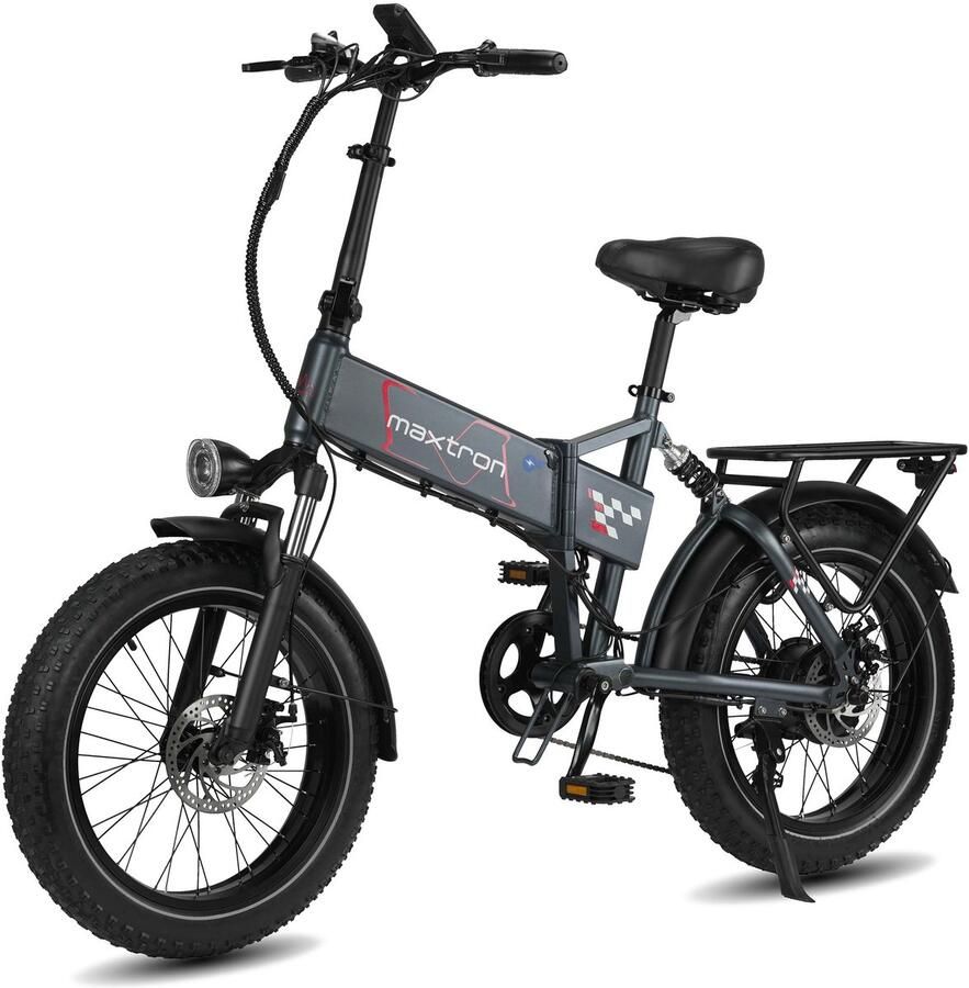 Maxtron Polaris Elektrische Fiets – Opvouwbare E-bike – 20×4.0 Inch Fatbike – 48V 13Ah Accu – Actieradius tot 45 km – Mechanische Schijfrem – Stadsfiets – Max. Belastbaar 120 kg – Grijs