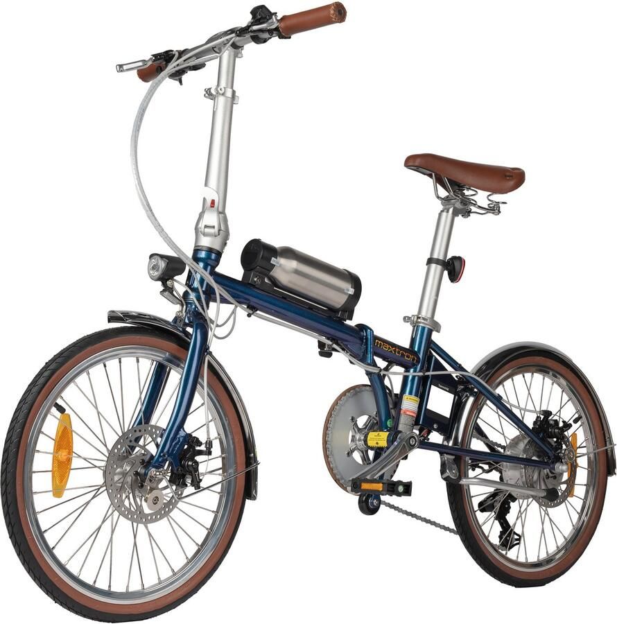 Maxtron Smart20 Elektrische Fiets – Opvouwbare E-bike – 36V 5.2Ah Accu – Actieradius tot 40 km – 20×1.35 Inch Banden – Aluminium Voorvork – Shi o 7 Versnellingen – Mechanische Schijfrem – Stadsfiets – Max. Belastbaar 100 kg – Blauw